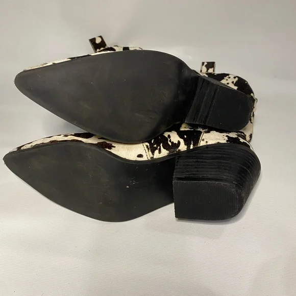 Dingo Black and White Cowhide Ankle Boots 8 1/5 leather - Picture 7 of 10